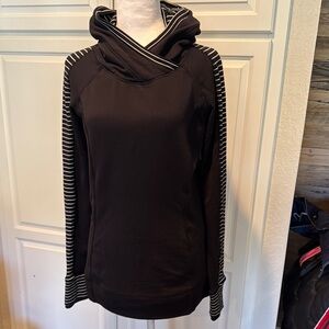 Lululemon Women's Black Striped Pullover Hoodie